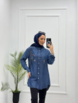 4023-Tencel Gömlek-Koyu Mavi