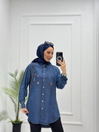 4023-Tencel Gömlek-Koyu Mavi