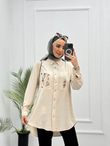 4023-Tencel Gömlek-Krem
