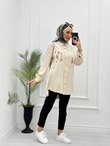 4023-Tencel Gömlek-Krem