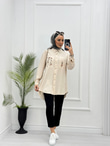 4023-Tencel Gömlek-Krem