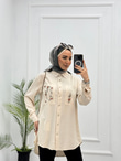 4023-Tencel Gömlek-Krem