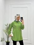 4023-Tencel Gömlek-Yeşil