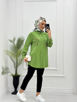 4023-Tencel Gömlek-Yeşil