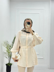 4056-Tencel Gömlek-Ekru