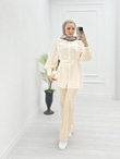 4056-Tencel Gömlek-Ekru