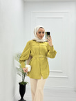 4056-Tencel Gömlek-Yağ Yeşili