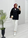 4097-Mevsimlik Trençkot-Siyah