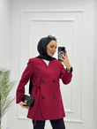4123-Blazer Ceket-Bordo