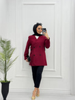 4123-Blazer Ceket-Bordo