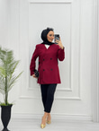 4123-Blazer Ceket-Bordo