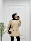 4123-Blazer Ceket-Krem