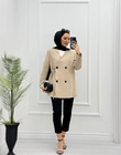4123-Blazer Ceket-Krem