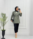 4123-Blazer Ceket-Sedef Yeşili