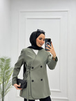 4123-Blazer Ceket-Sedef Yeşili