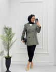 4123-Blazer Ceket-Sedef Yeşili