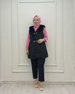 4219-Linda Tüylü Yelek-Siyah