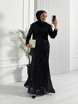 4987-Shine Abiye-Siyah