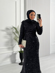 4987-Shine Abiye-Siyah