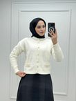 5011-Yumoş Kısa Hırka-Ekru