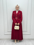 5533-Viole Etek Takım-Canlı Bordo