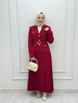 5533-Viole Etek Takım-Canlı Bordo