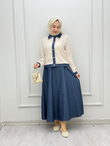 5555-Tencel Denim Takım-Mavi