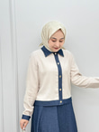 5555-Tencel Denim Takım-Mavi