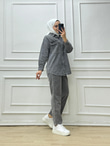 5880-İncili Denim Takım-Gri