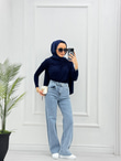 6005-Palazzo Denim Pantolon-Açık Mavi