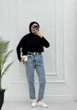 6010-Mom Jean-Açık Mavi