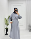 6890-Modal Elbise-Buz Mavisi