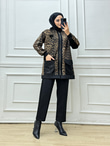 7083-Payet Detaylı Leo Takım-Siyah