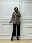7369-Leopar Ceket-Krem