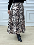 7689-Leopar Saten Etek-Krem