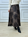 7689-Leopar Saten Etek-Siyah