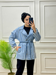 8632-Denim Ceket-Mavi