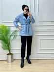 8632-Denim Ceket-Mavi