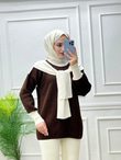 9532-Selin Triko Takım-Beyaz