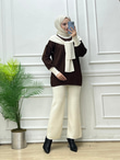 9532-Selin Triko Takım-Beyaz