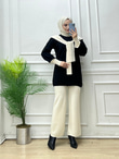 9532-Selin Triko Takım-Ekru
