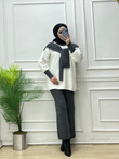 9532-Selin Triko Takım-Gri