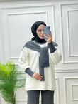 9532-Selin Triko Takım-Gri