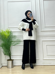 9532-Selin Triko Takım-Siyah