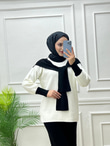 9532-Selin Triko Takım-Siyah