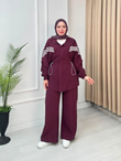 Br5570-Çizgili Spor Takım-Mürdüm