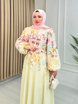 Bx6791-Fiyona Keten Elbise-Pembe
