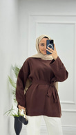Dx0585-Asya Tunik-Koyu Kahverengi