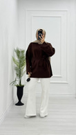 Dx0585-Asya Tunik-Koyu Kahverengi