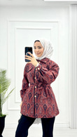 Dx1564-Etnik Desen Takım-Bordo